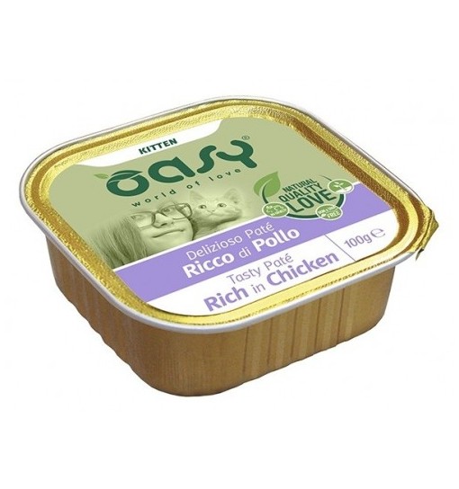 Oasy Delizioso Paté Kitten per Gattini con Pollo da 100 gr