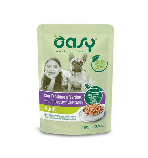 Oasy Dog Adult Tacchino e Verdure 100 gr Bustina Cane