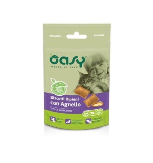Oasy Snack Gatto - Biscotti Ripieni con Agnello 60gr