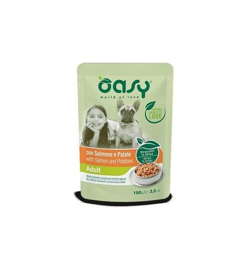 Oasy Straccetti in Salsa Adult con Salmone e Patate 100g