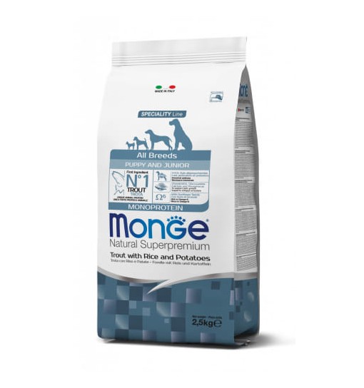 Monge Puppy e junior all breeds Trota riso e patate 12 kg