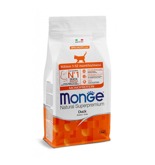 Monge Anatra monoproteico gatto kitten 1/12 mesi 1,5 gr