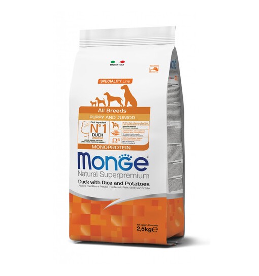 Monge puppy Anatra e riso Monoproteico all breeds 2,5 Kg