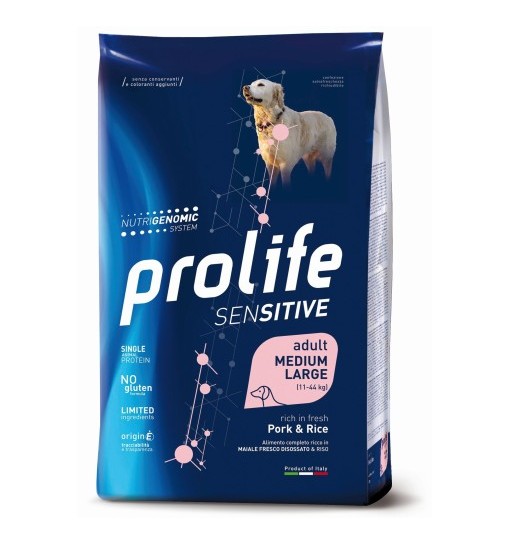 Prolife Sensitive Adult Medium Large maiale e riso 2,5 Kg