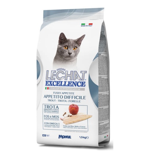 Lechat Excellence gatto adult Appetito difficile trota 1,5 kg