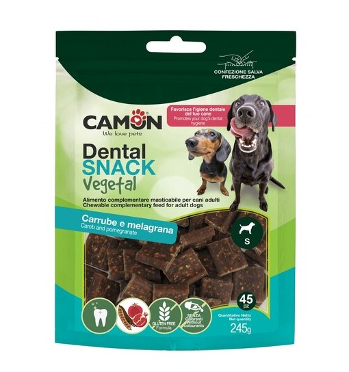 Dental Snack gusto Carrube e melograno245 gr camon 100 % vegetale DentyVegs