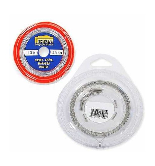 Cavetto Acciaio termosaldante per terminali + 12 connettori 10 mt 15 kg