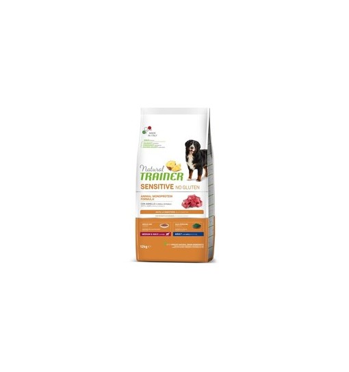 Trainer natural sensitive con agnello e cereali integrali medium maxi 12 kg