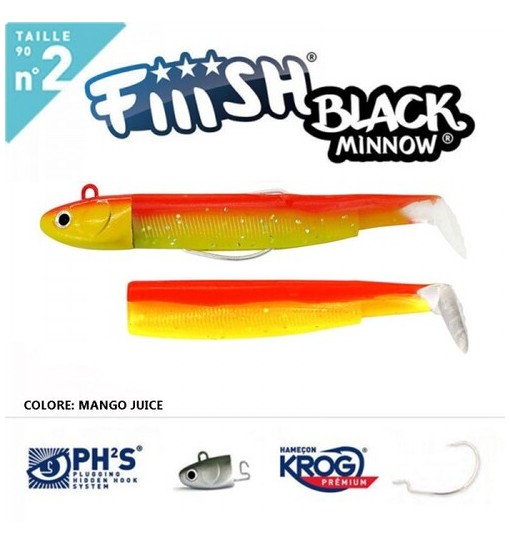 Black minnow 90 2 shore color Mango Juice più un corpo di ricambio 20 gr BM 3007