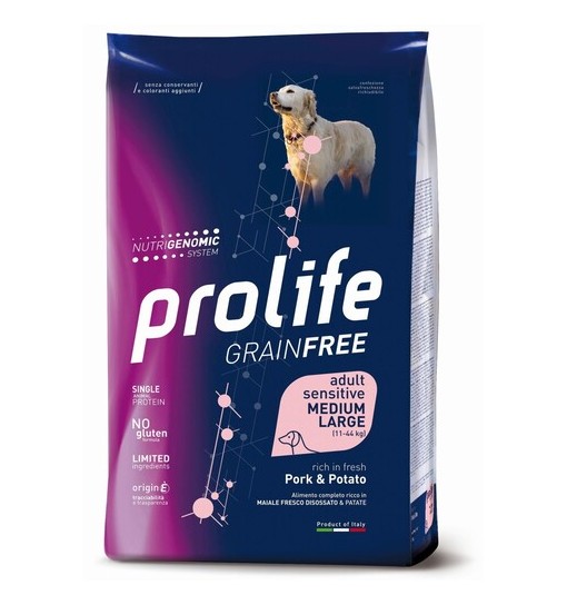 Prolife Sensitive maiale e patate grain free medium large 10 kg
