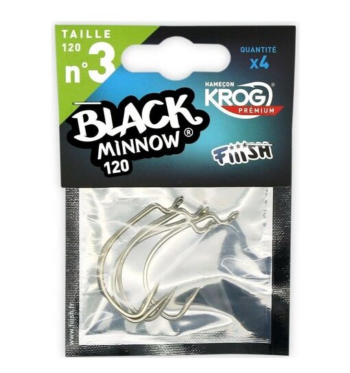 Black minnow amo di ricambio size 3 amo 2/0 4 pz