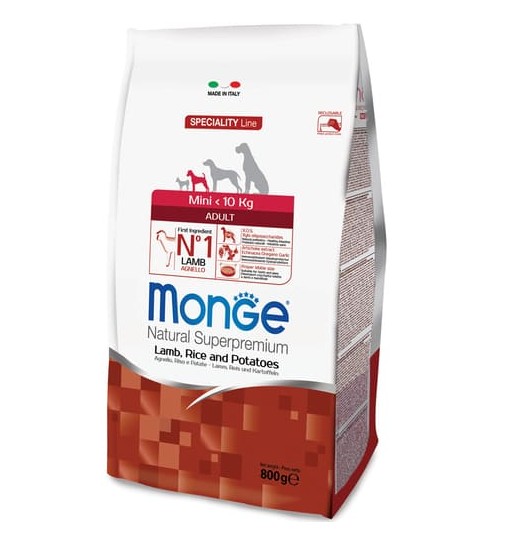 Monge adult mini agnello riso e patate 7,5 Kg