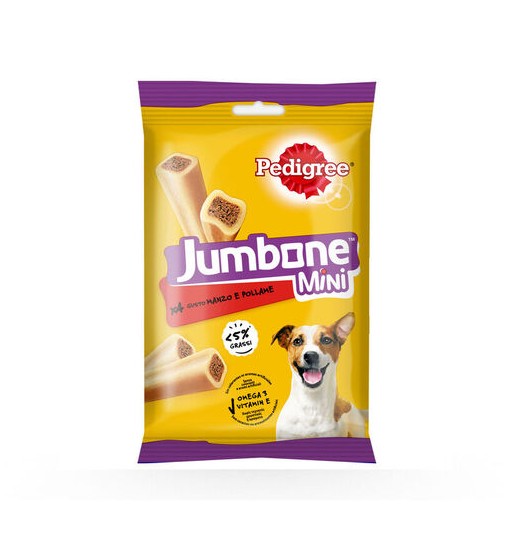 Snack Pedigree Jumbone Mini al gusto di manzo e pollame snack per cane 4 pz 160 gr