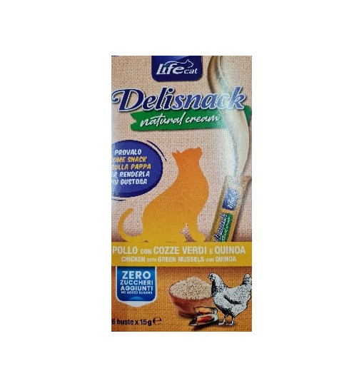 Delisnack crema Pollo con cozze verdi e Quinoa Life 6 x 15 gr