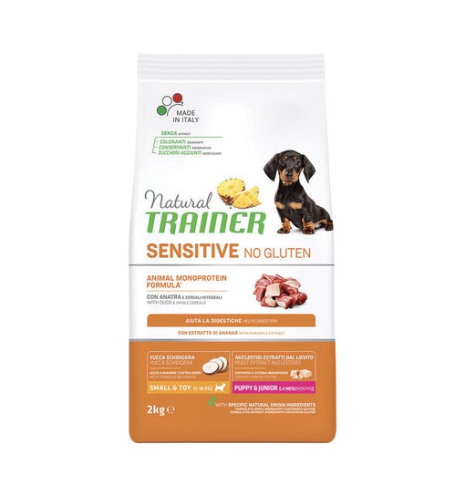 Natural Trainer sensitive Puppy e junior Duck anatra small 2 kg