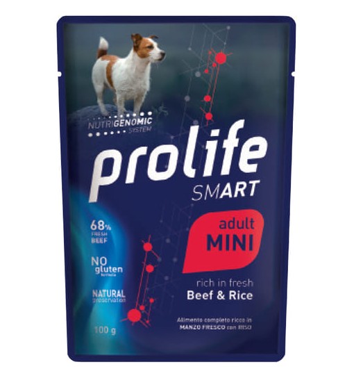 Prolife smart adult manzo e riso busta da 100 gr