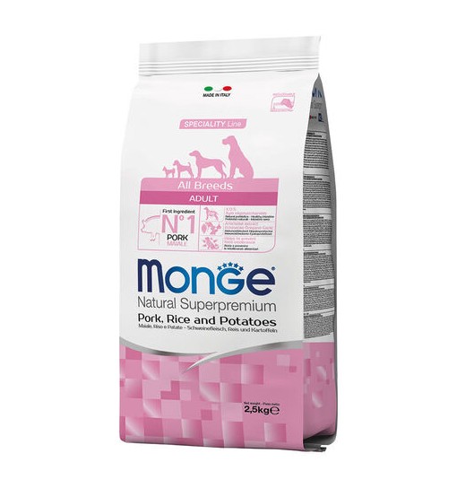 Monge monoproteico maiale riso e patate all breeds 2,5 kg