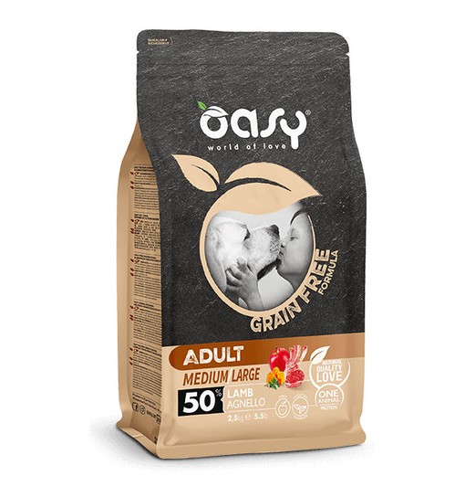 OasyAdult Medium agnello grain free 2,5 kg