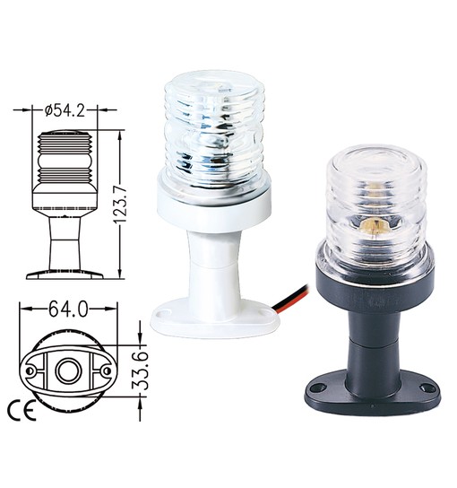 Fanale di fonda 360'a 33 led con base bianca