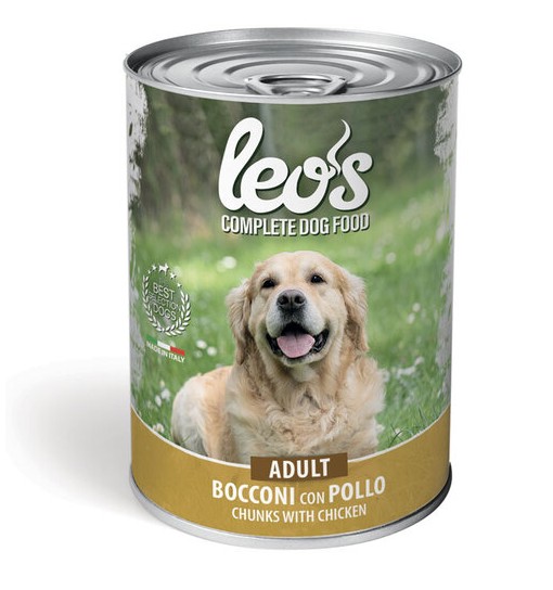 Scatolette per cani Leo's Puppy Bocconi con Pollo 415 kg