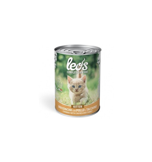 Scatolette per gattini Leo's Puppy Bocconi con Pollo 415 kg