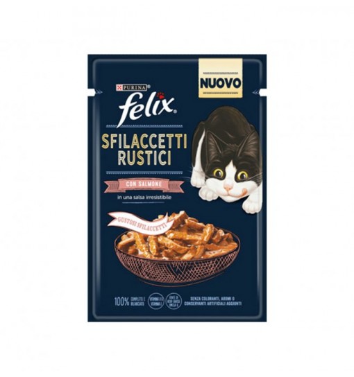 Felix Sfilaccetti rustici in salsa con Salmone 80 gr