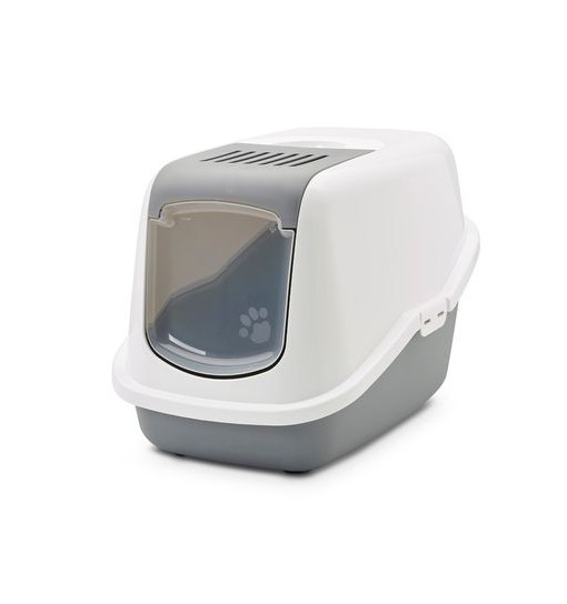 Toilette per gatti chiusa Ella con porta afiltro 57x39x41 Bianco/ salmone farm company