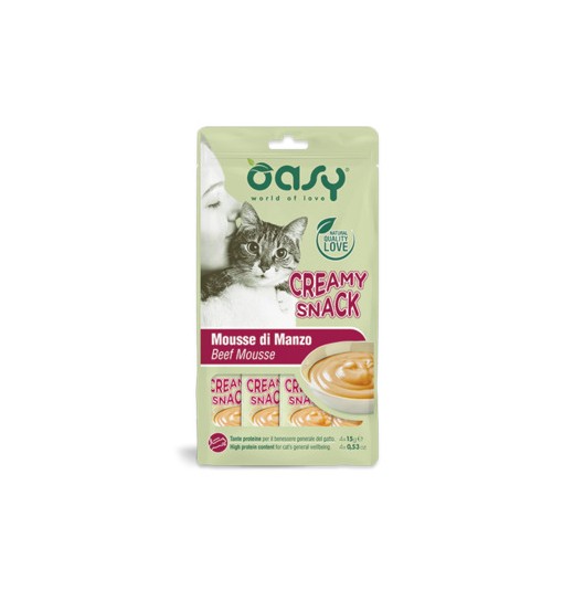 Oasy snack creamy mousse di Manzo 4x15 gr