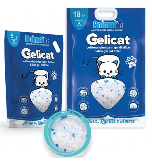 Silicio Lettiera per gatti Gelicat Animalin Lt. 5