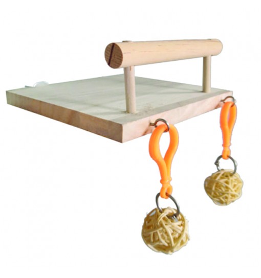 Gioco per pappagalli Palestrina con palline in ratan cm 13x14