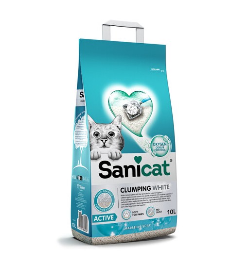 Sanicat Lettiera Agglomerante Clumping White Active 10 L