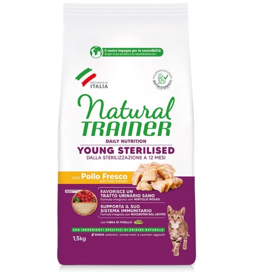 Natural trainer con pollo fresco 1,5 Kg Gattini Young sterilized 7/12 mesi