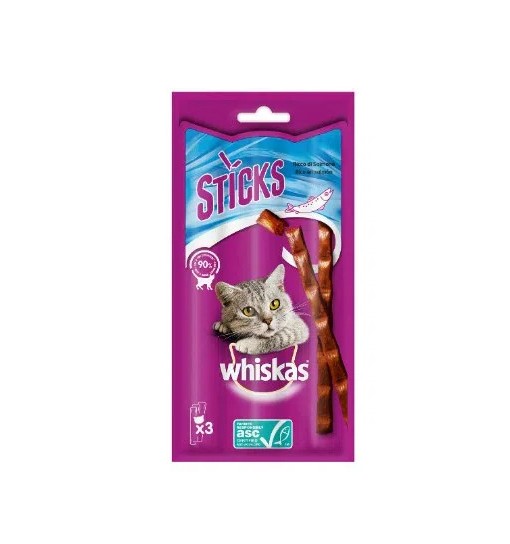 Sticks morbidi ricco di salmone 3 pz Whiskas