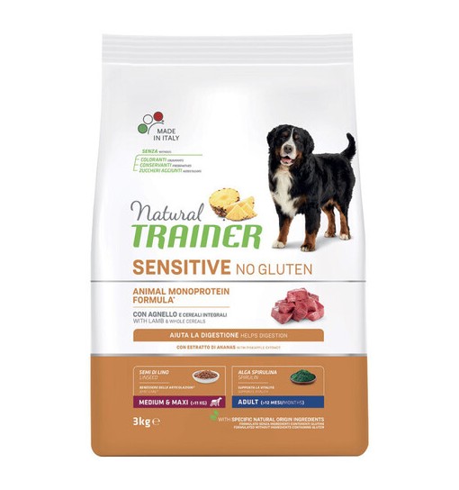Trainer Natural Adult sensitive Agnello medium maxi 3 kg