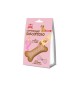 Biscotto di compleanno con candela a cuore crema decorativa e papillon rosa per cani