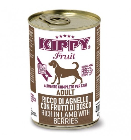 Scatolette per cane Adult Kippy Fruit Agnello con frutti di bosco 400 gr