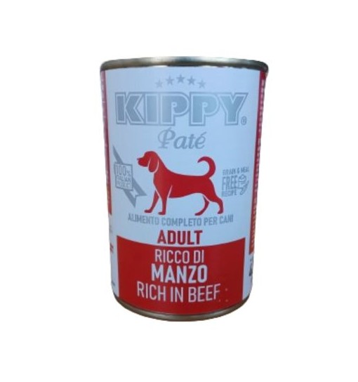 Scatolette per cane Adult Kippy Patè ricco di Manzo 400 gr