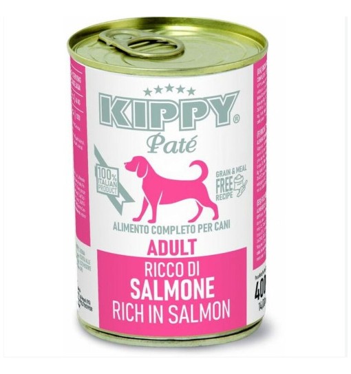 Scatolette per cane Adult Kippy Patè ricco di salmone 400 gr