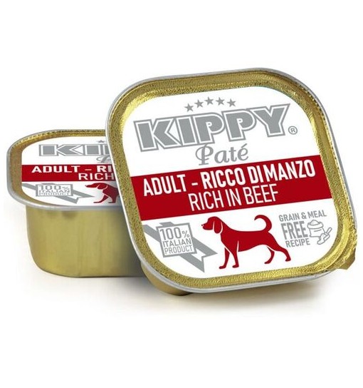 Vaschetta per cane Adult Kippy Patè ricco di Manzo 150 gr