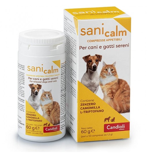 Compresse calmanti per cani e gatti Sani calm 50 pz 60 gr Candioli
