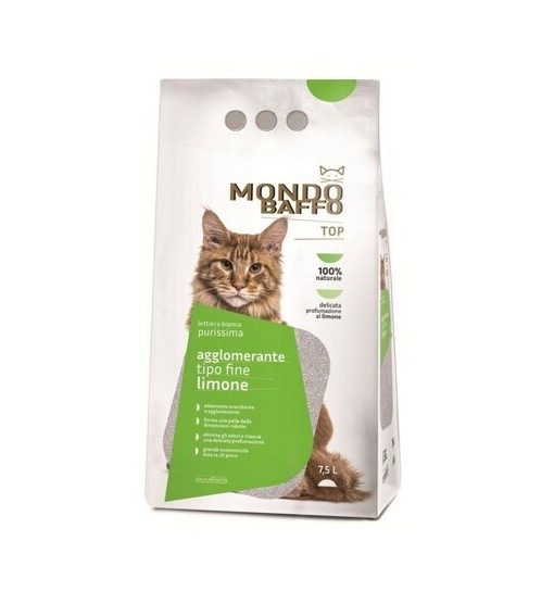 Lettiera per gatti Agglomerante bianca Top fine limone 7,5 LT