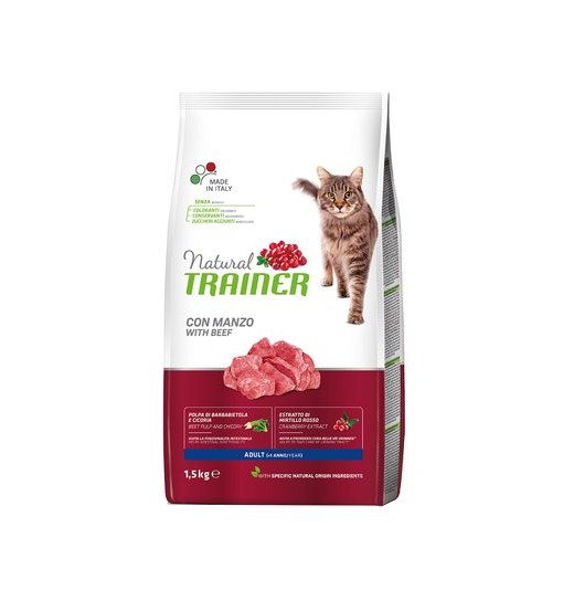 Natural Trainer gatto Adult Manzo 1,5 Kg