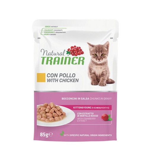 Trainer natural Kitten umido con Pollo Bocconcini in salsa 85 gr