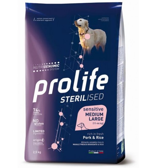 Prolife Sterilized sensitive medium large Maiale e riso 2,5 kg