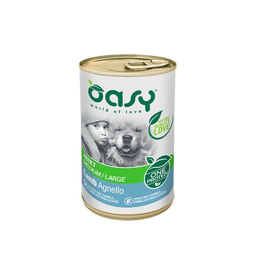 Scatoletta Oasy Umido cane Adult Agnello medium large 400 gr