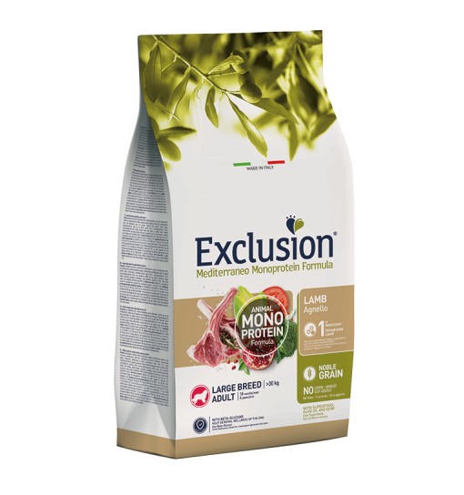 Exclusion monoproteico agnello large12 kg mediterraneo