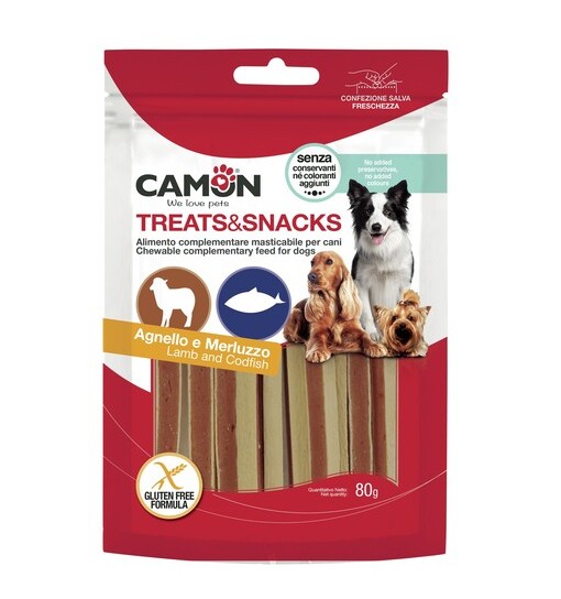 Snack per Cani Agnello e Merluzzo Treats & snacks 80 gr Camon