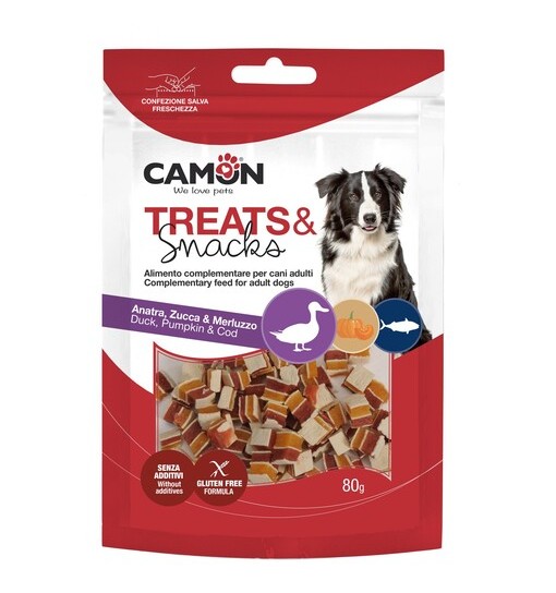 Snack per Cani Anatra zucca e Merluzzo Treats & snacks 80 gr Camon