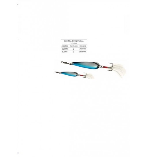 Cucchiaino Blu sea con piuma Mis 2 70 mm Expert Predator