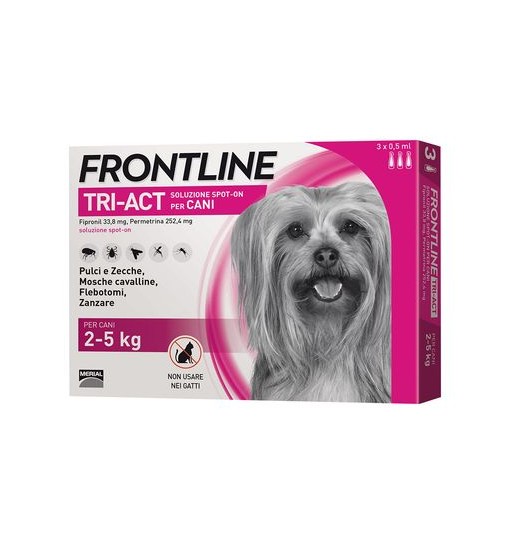 Frontline Tri Act per cani da 2/5 kg 6 fiale da 0,5 ml